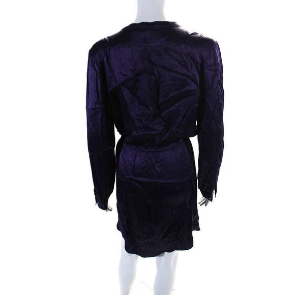 Calypso Saint Barth Womens Silk Half Button Down Shirt Dress Purple Size Small - Picture 3 of 6